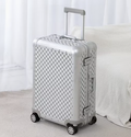 Unisex Aluminum Frame Luggage with Spinner Caster Pull Rod Checkerboard Password Trolley Suitcase New Features